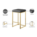  Color_Gold/ Grey -- Nicola Grey Vegan Leather Upholstered Counter Stool IMAGE 6