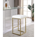  Color_Gold/ White -- Nicola White Vegan Leather Upholstered Counter Stool IMAGE 2