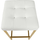  Color_Gold/ White -- Nicola White Vegan Leather Upholstered Counter Stool IMAGE 4