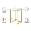  Color_Gold/ White -- Nicola White Vegan Leather Upholstered Counter Stool IMAGE 6