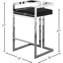 Meridian Ezra Black Velvet Stool IMAGE 6