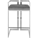  Color_Chrome/ Grey -- Ezra Grey Velvet Upholstered Counter Stool IMAGE 4