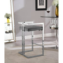  Color_Chrome/ Grey -- Ezra Grey Velvet Upholstered Counter Stool IMAGE 5