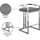  Color_Chrome/ Grey -- Ezra Grey Velvet Upholstered Counter Stool IMAGE 7