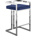  Color_Navy -- Ezra Navy Velvet Upholstered Counter Stool IMAGE 1
