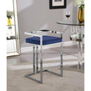  Color_Navy -- Ezra Navy Velvet Upholstered Counter Stool IMAGE 2