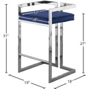 Meridian Ezra Navy Velvet Stool IMAGE 6