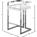 Meridian Ezra White Vegan Leather Stool IMAGE 6