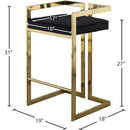  Color_Black/ Gold -- Meridian Ezra Counter Height Stool IMAGE 6