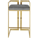  Color_Gold/ Grey -- Ezra Grey Velvet Upholstered Counter Stool IMAGE 4