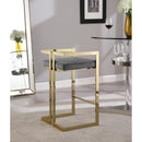  Color_Gold/ Grey -- Ezra Grey Velvet Upholstered Counter Stool IMAGE 5