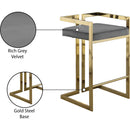  Color_Gold/ Grey -- Ezra Grey Velvet Upholstered Counter Stool IMAGE 7
