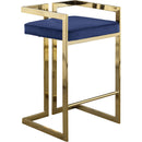  Color_Navy -- Ezra Navy Velvet Upholstered Counter Stool IMAGE 1