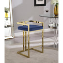  Color_Navy -- Ezra Navy Velvet Upholstered Counter Stool IMAGE 2