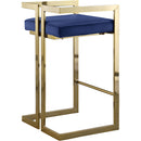  Color_Navy -- Ezra Navy Velvet Upholstered Counter Stool IMAGE 3