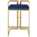 Color_Navy -- Ezra Navy Velvet Upholstered Counter Stool IMAGE 4