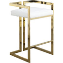  Color_Gold/ White -- Ezra White Vegan Leather Upholstered Counter Stool IMAGE 1