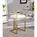  Color_Gold/ White -- Ezra White Vegan Leather Upholstered Counter Stool IMAGE 2