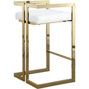  Color_Gold/ White -- Ezra White Vegan Leather Upholstered Counter Stool IMAGE 3
