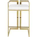  Color_Gold/ White -- Ezra White Vegan Leather Upholstered Counter Stool IMAGE 4