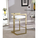  Color_Gold/ White -- Ezra White Vegan Leather Upholstered Counter Stool IMAGE 5