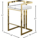  Color_Gold/ White -- Ezra White Vegan Leather Upholstered Counter Stool IMAGE 6