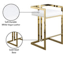  Color_Gold/ White -- Ezra White Vegan Leather Upholstered Counter Stool IMAGE 7
