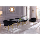  Meridian Mercury 84" Gold Glass Top, Acrylic And Metal Base Dining Table IMAGE 2