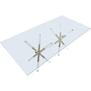  Meridian Mercury 84" Gold Glass Top, Acrylic And Metal Base Dining Table IMAGE 4