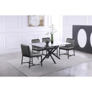  Color_Grey/ Black -- Bryce Grey Vegan Leather Upholstered Dining Chair IMAGE 10