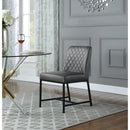  Color_Grey/ Black -- Bryce Grey Vegan Leather Upholstered Dining Chair IMAGE 2