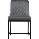  Color_Grey/ Black -- Bryce Grey Vegan Leather Upholstered Dining Chair IMAGE 6