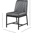  Color_Grey/ Black -- Bryce Grey Vegan Leather Upholstered Dining Chair IMAGE 8