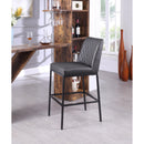  Color_Grey/ Black -- Bryce Grey Vegan Leather Upholstered Bar Stool IMAGE 2