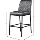  Color_Grey/ Black -- Bryce Grey Vegan Leather Upholstered Bar Stool IMAGE 7