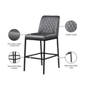  Color_Grey/ Black -- Bryce Grey Vegan Leather Upholstered Bar Stool IMAGE 8