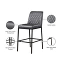 Meridian Bryce Grey Vegan Leather Stool IMAGE 8