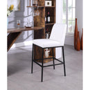  Color_White/ Black -- Bryce White Vegan Leather Upholstered Bar Stool IMAGE 2