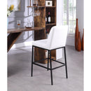  Color_White/ Black -- Bryce White Vegan Leather Upholstered Bar Stool IMAGE 3