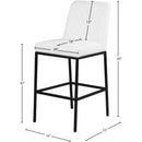  Color_White/ Black -- Bryce White Vegan Leather Upholstered Bar Stool IMAGE 7
