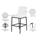  Color_White/ Black -- Bryce White Vegan Leather Upholstered Bar Stool IMAGE 8