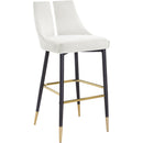  Color_Cream -- Sleek Cream Velvet Upholstered Bar Stool IMAGE 1