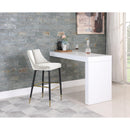 Color_Cream -- Sleek Cream Velvet Upholstered Bar Stool IMAGE 2