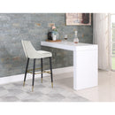  Color_Cream -- Sleek Cream Velvet Upholstered Bar Stool IMAGE 3
