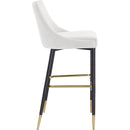 Color_Cream -- Sleek Cream Velvet Upholstered Bar Stool IMAGE 5