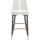  Color_Cream -- Sleek Cream Velvet Upholstered Bar Stool IMAGE 6