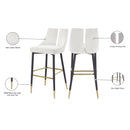  Color_Cream -- Sleek Cream Velvet Upholstered Bar Stool IMAGE 9