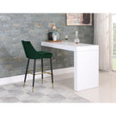  Color_Green -- Sleek Green Velvet Upholstered Bar Stool IMAGE 3