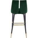  Color_Green -- Sleek Green Velvet Upholstered Bar Stool IMAGE 4