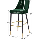  Color_Green -- Sleek Green Velvet Upholstered Bar Stool IMAGE 8